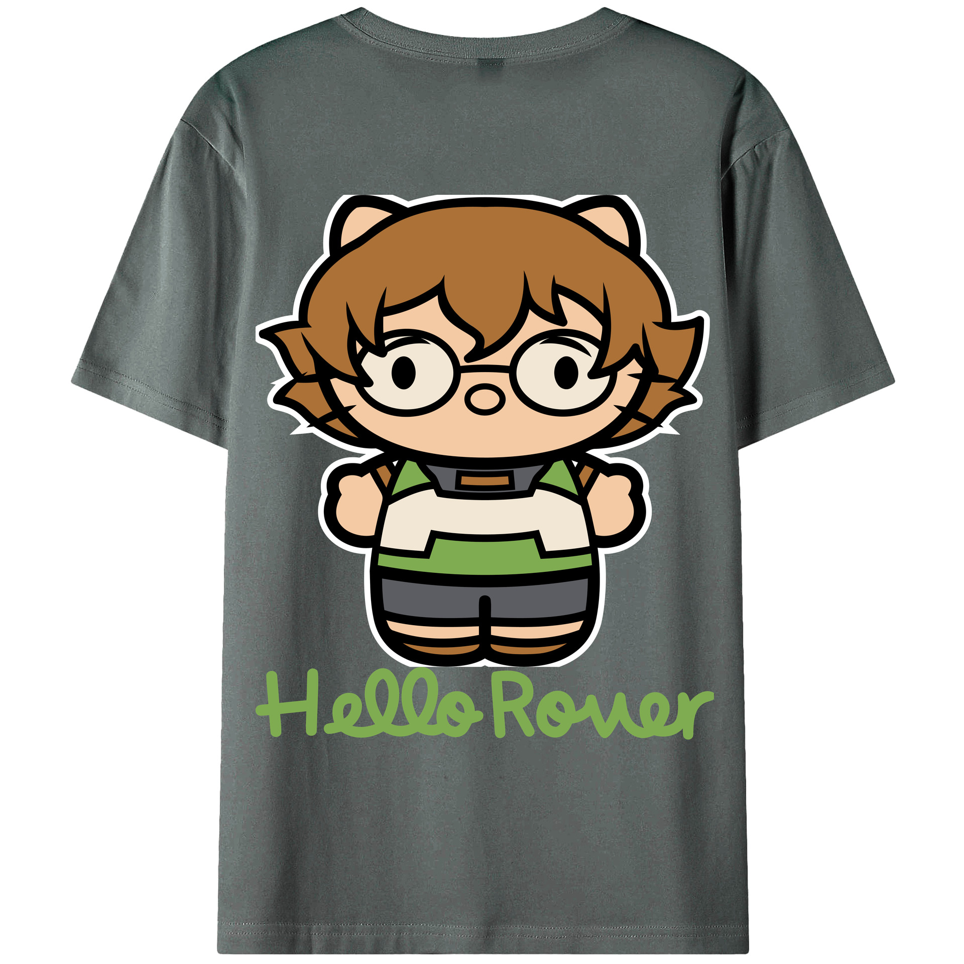 （画像用） Hello Kitty ハローキティ 綿100％ メンズ半袖Tシャツ（バックプリント） 通気性